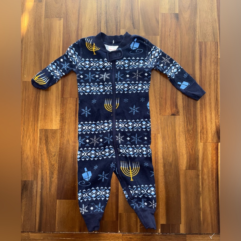 Hanna Andersson Navy Blue Kids One Piece Pajama size 3-6 months EUC